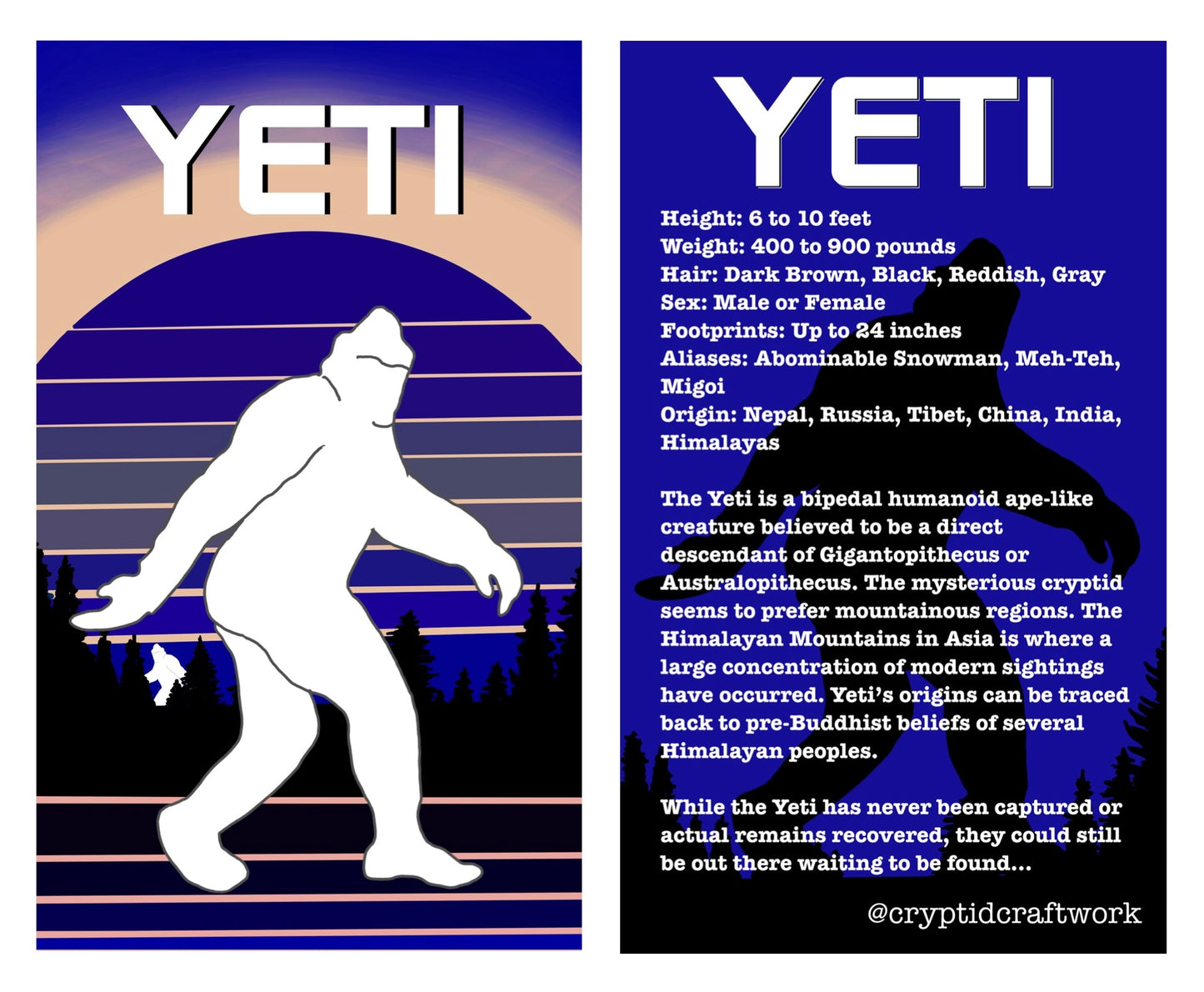 White Yeti Miniature Custom Carded Retro Design Figure