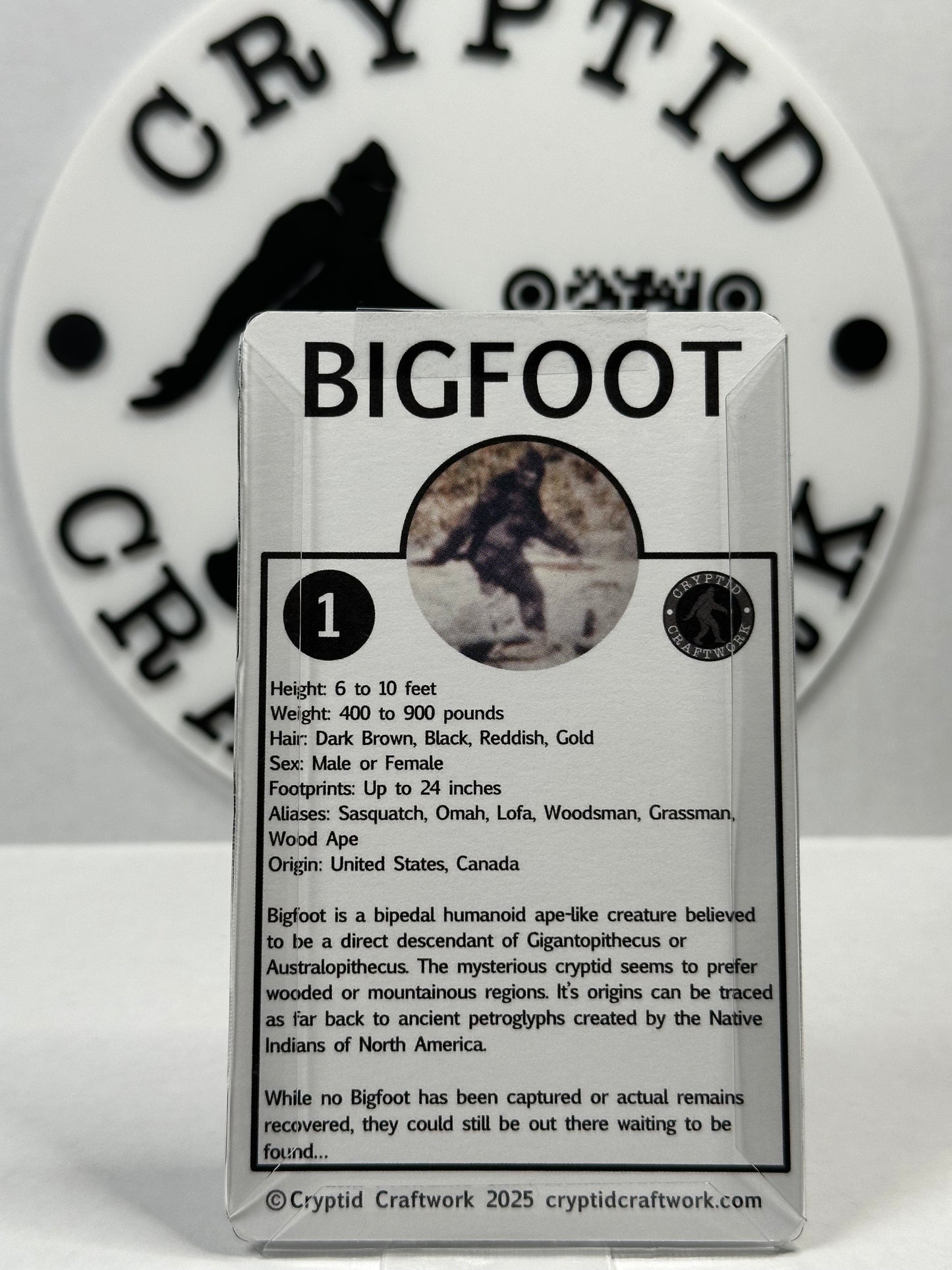 Bigfoot Miniature Black Custom Carded Retro Design Figure