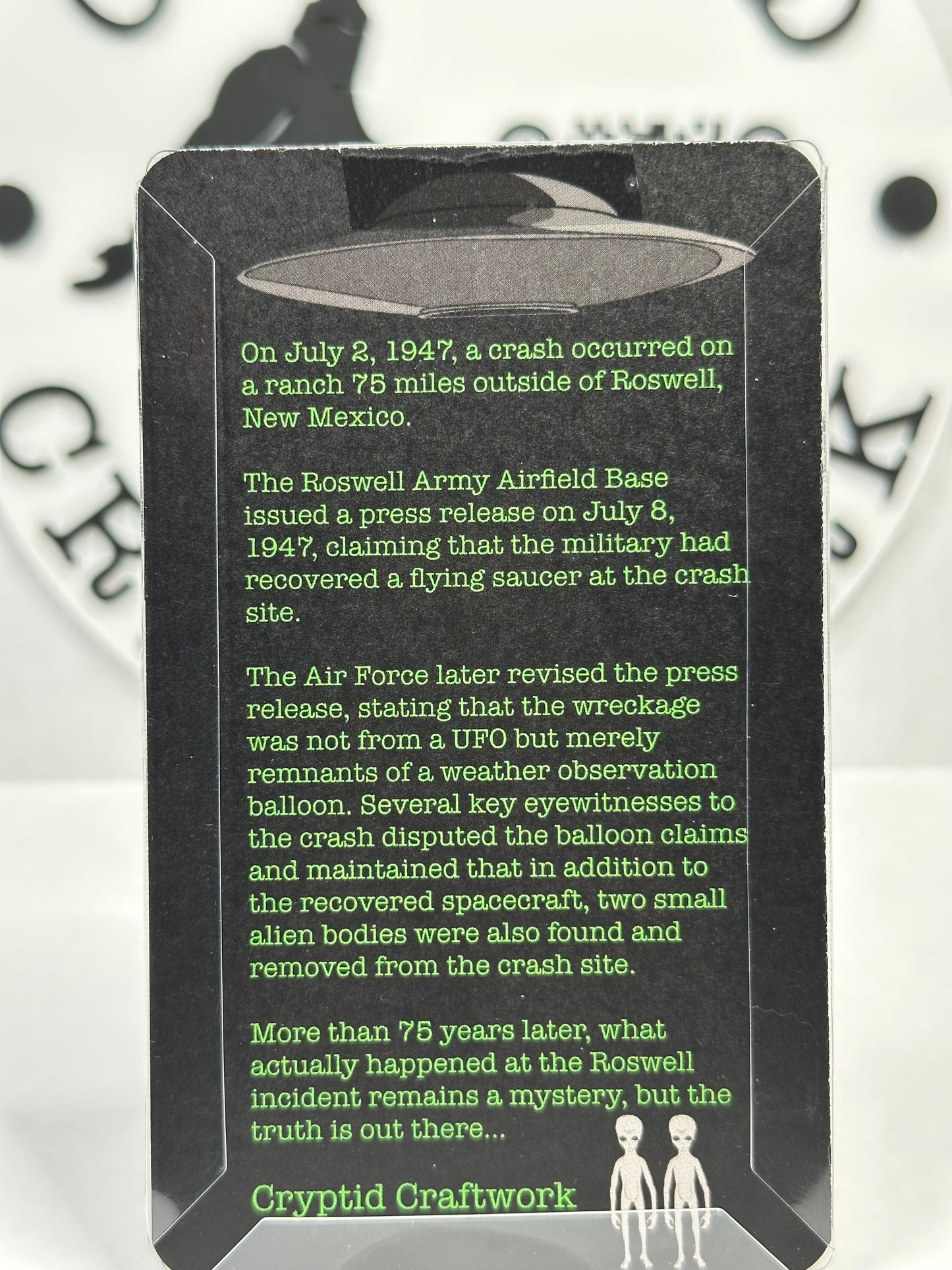 Grey Alien & Cow UFO Abduction Believe Custom Carded Miniature Figures