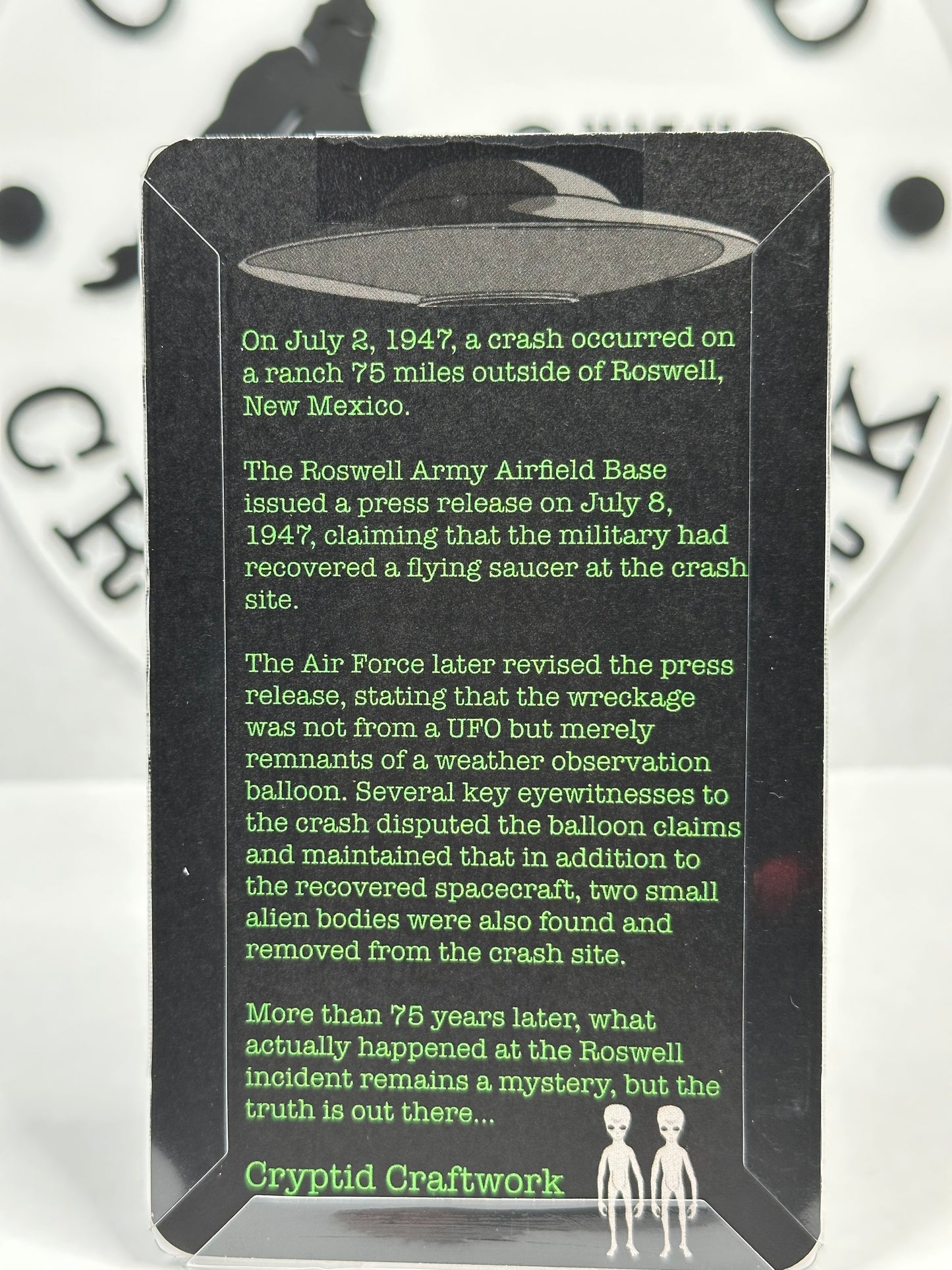 Grey Alien UFO Abduction Believe Custom Carded Miniature Figure