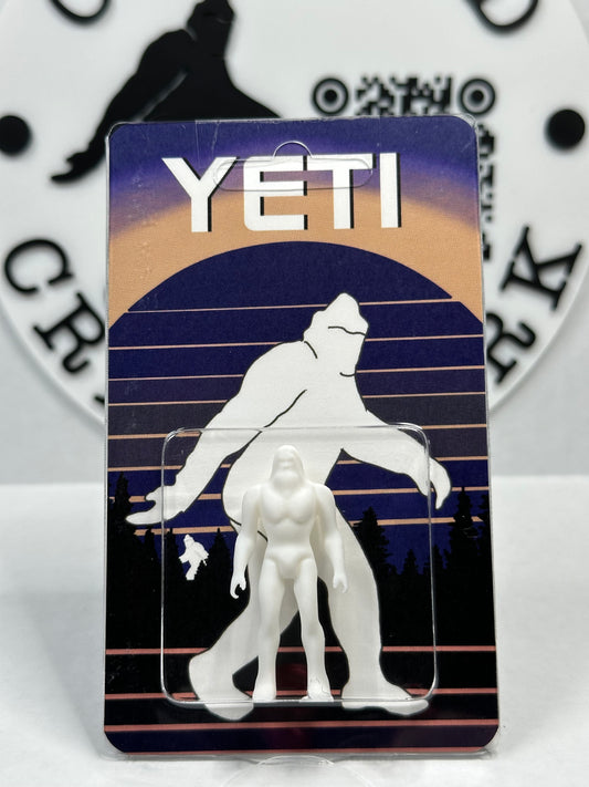 White Yeti Miniature Retro Action Figure Sunset Design