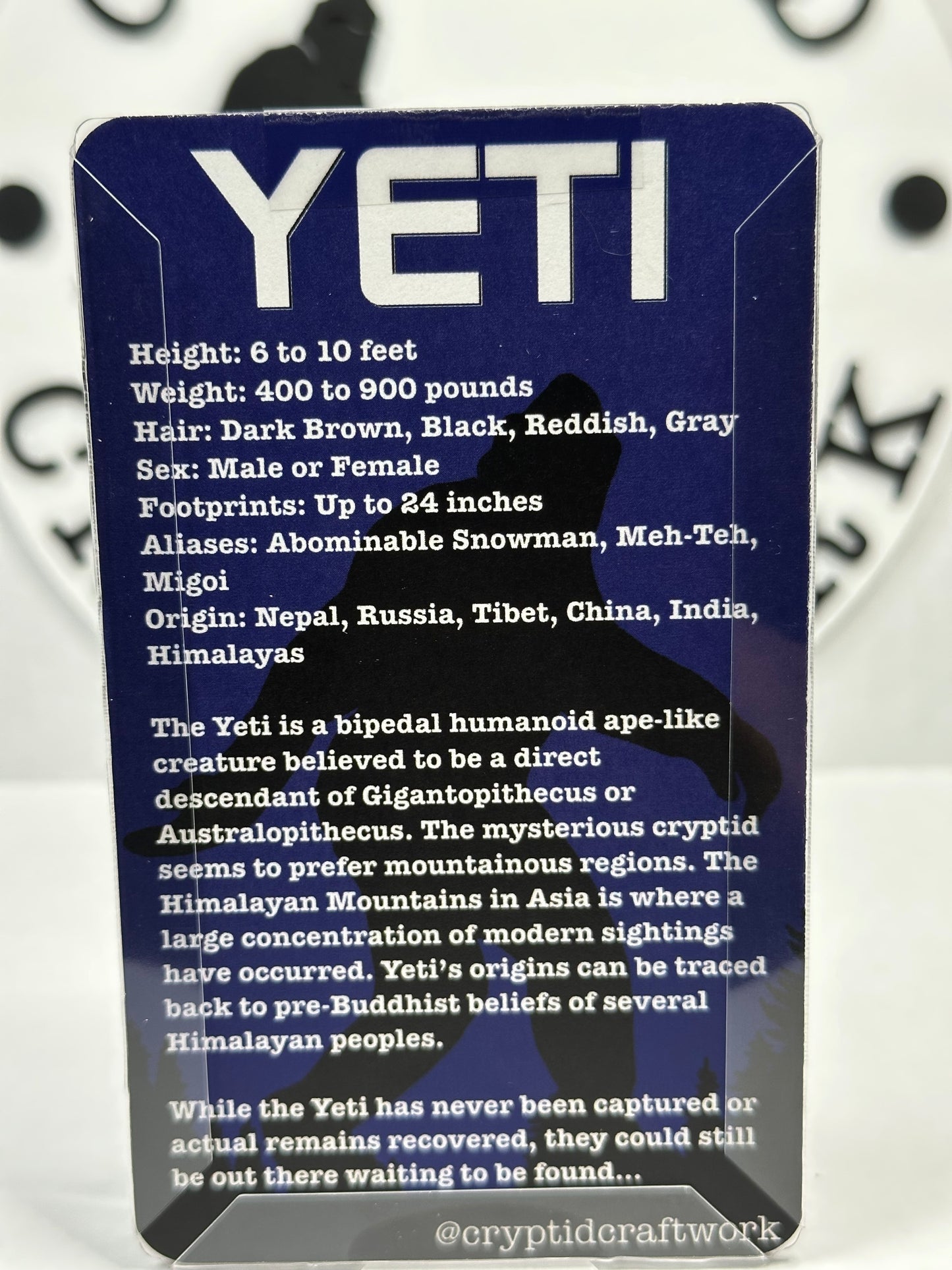 White Yeti Miniature Custom Carded Retro Action Figure Sunset Design
