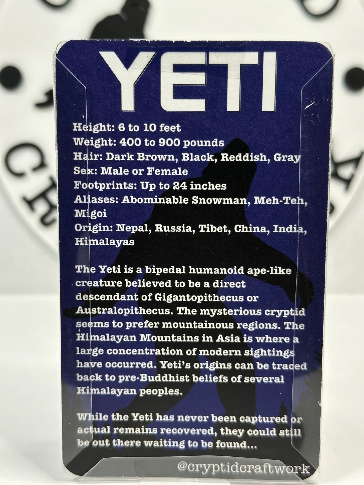 White Yeti Miniature Custom Carded Retro Design Figure
