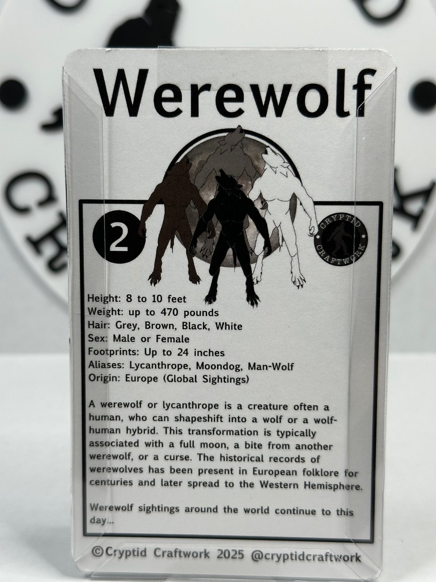 Brown Werewolf Miniature Custom Carded Retro Design Lycan Figure