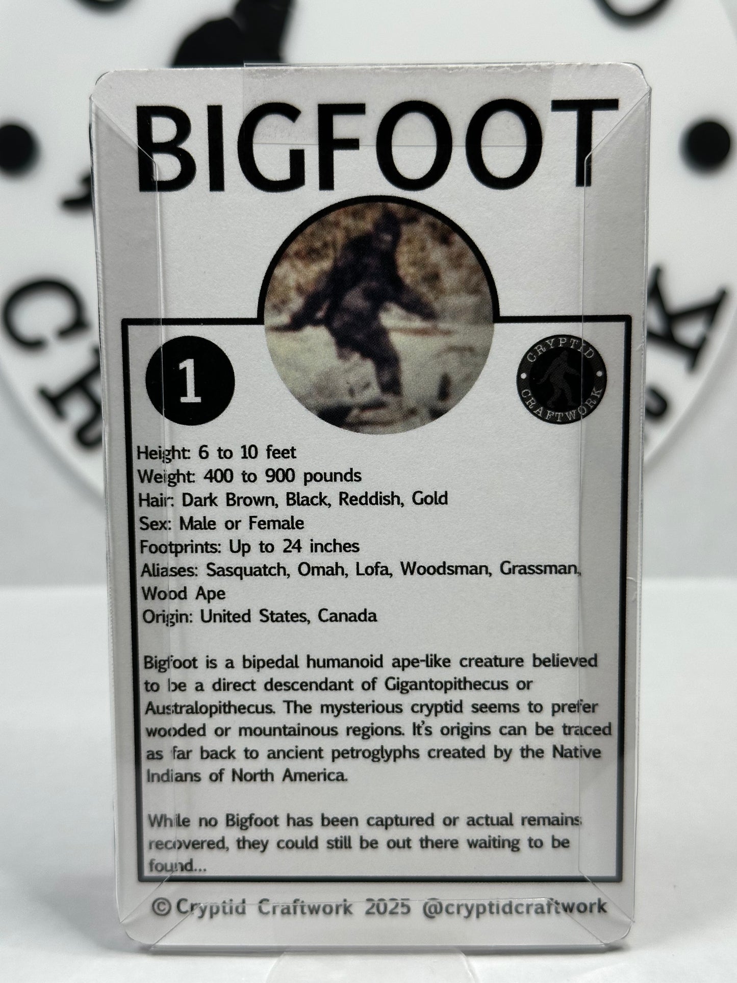 Bigfoot Miniature Red Custom Carded Retro Design Figure