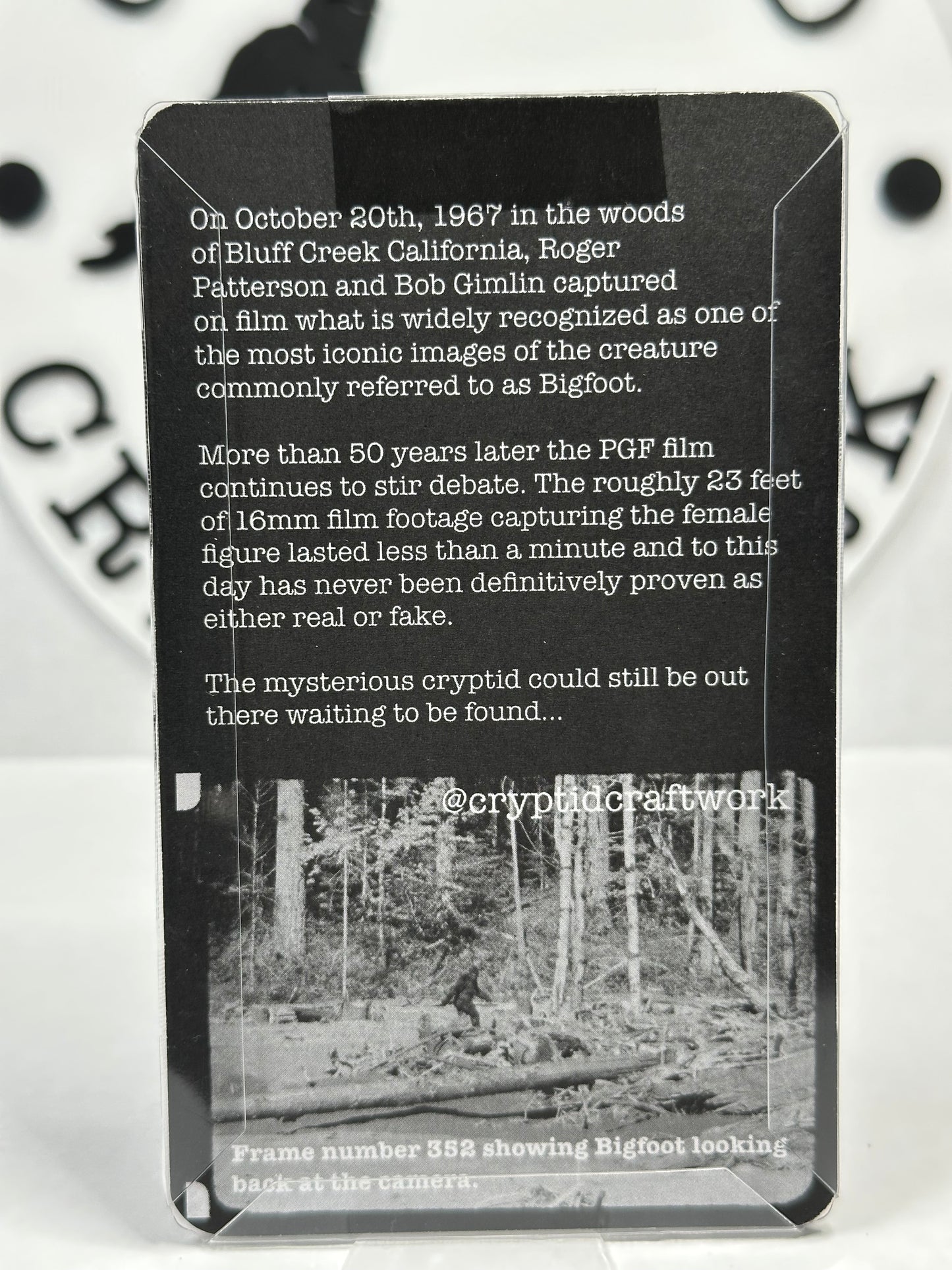 Bigfoot Believe UFO Abduction Miniature Custom Carded Retro Noir Design Figure