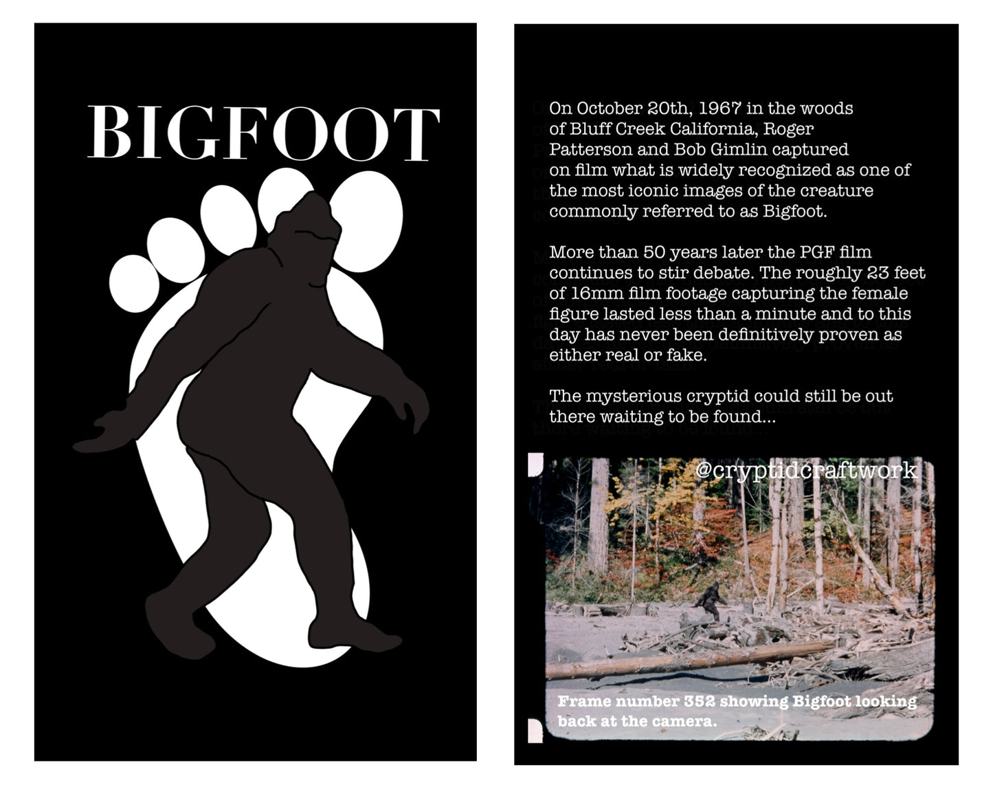 Bigfoot Miniature Custom Carded Retro Figure Full Dark Noir Design