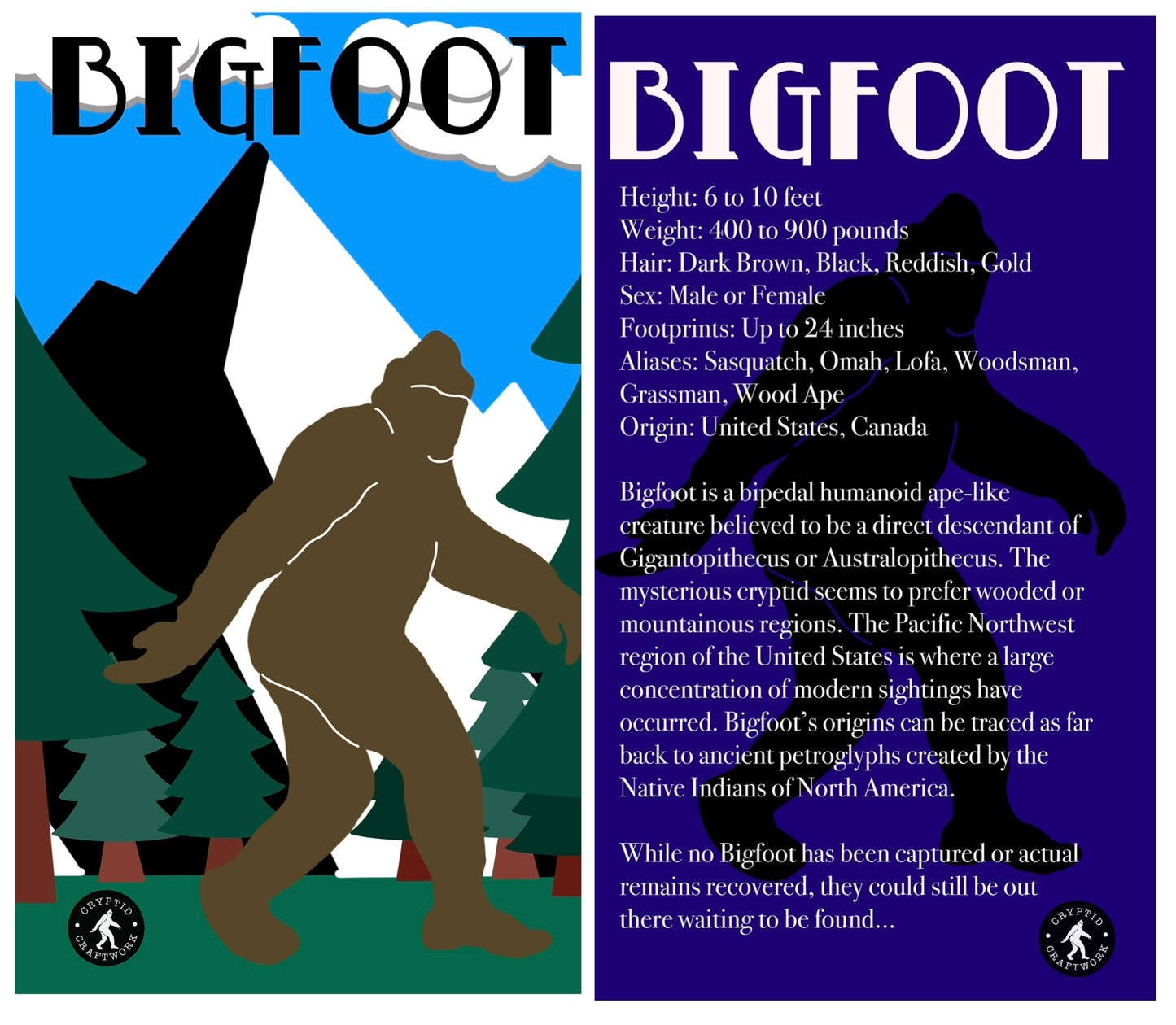 Art Deco Retro 70's Design Bigfoot Miniature Action Figure