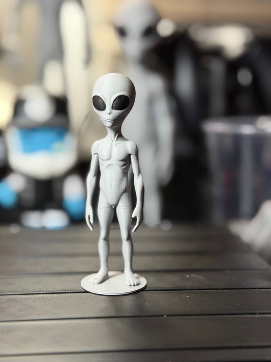 3.75" Believe Grey Alien test figure and prints