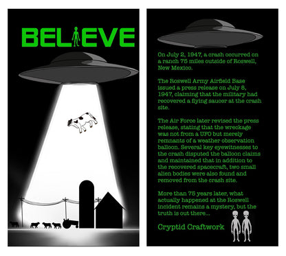 Grey Alien & Cow UFO Abduction Believe Custom Carded Miniature Figures