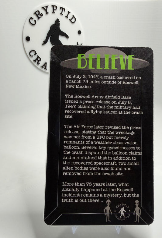 Art Deco Grey Alien UFO Abduction Believe Miniature Figure