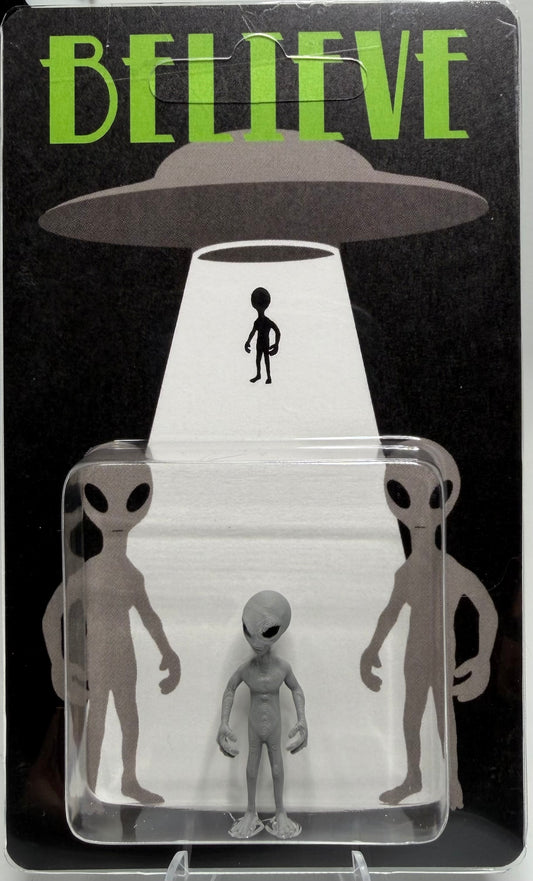 Art Deco Grey Alien UFO Abduction Believe Miniature Figure
