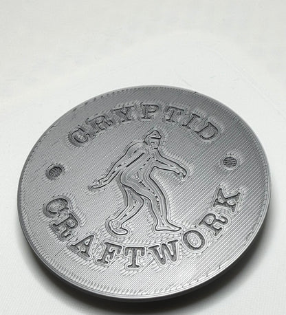 UFO Miniature Figure Display Stand Silver Colored V1: Cryptid Craftwork