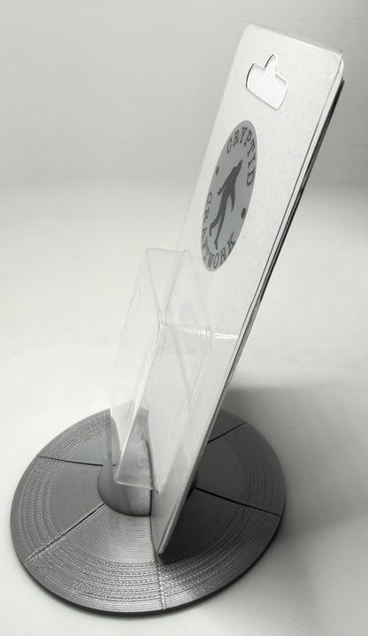 UFO Miniature Figure Display Stand Silver Colored V1: Cryptid Craftwork