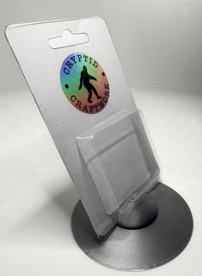 UFO Miniature Figure Display Stand Silver Colored V2: Cryptid Craftwork