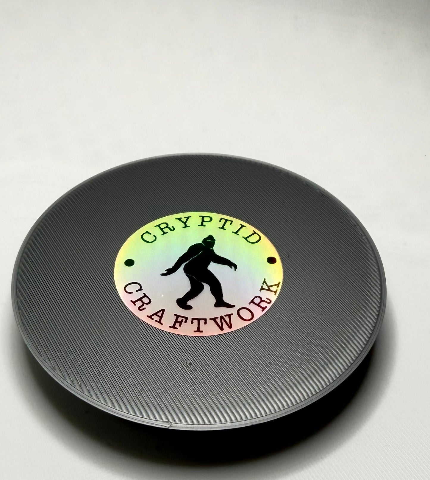 UFO Miniature Figure Display Stand Silver Colored V2: Cryptid Craftwork