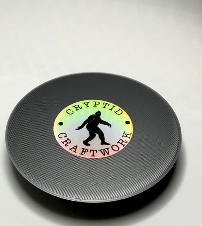 UFO Miniature Figure Display Stand Silver Colored V2: Cryptid Craftwork