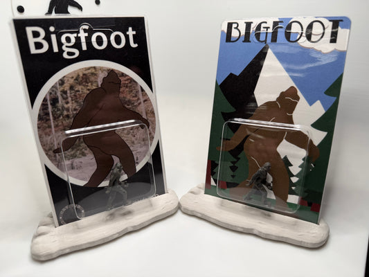 Bigfoot Track Plaster Cast Miniature Figure Display Stand: Cryptid Craftwork