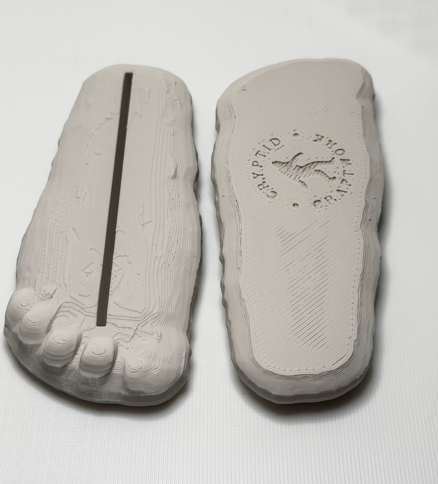 Bigfoot Track Plaster Cast Miniature Figure Display Stand: Cryptid Craftwork