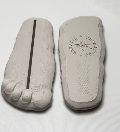 Bigfoot Track Plaster Cast Miniature Figure Display Stand: Cryptid Craftwork