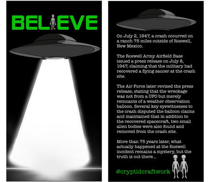 Grey Alien UFO Abduction Believe Custom Carded Miniature Figure