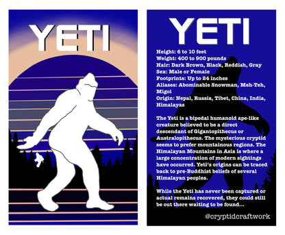 White Yeti Miniature Custom Carded Retro Action Figure Sunset Design
