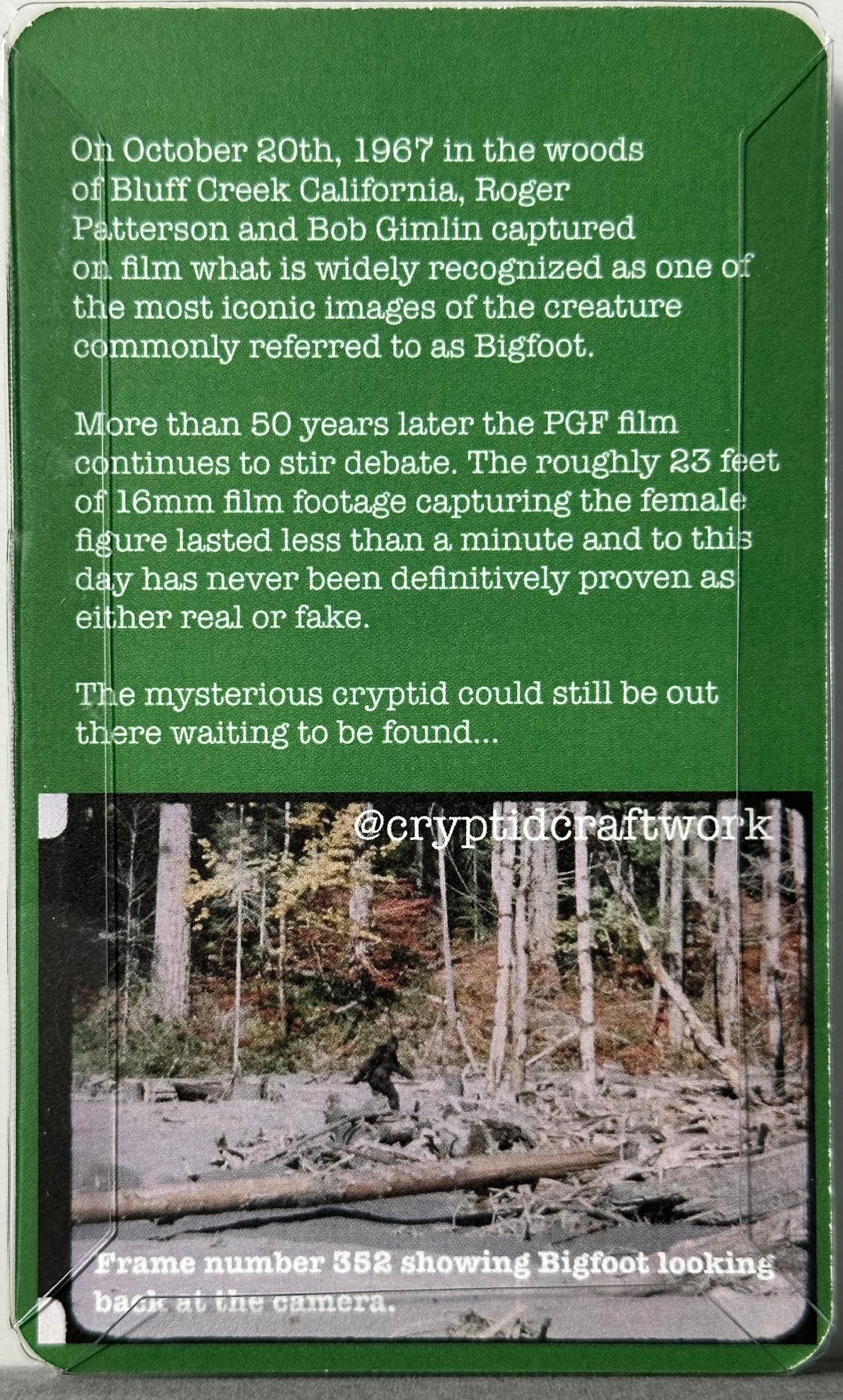 Bigfoot Miniature Custom Carded Green Retro Design Figure