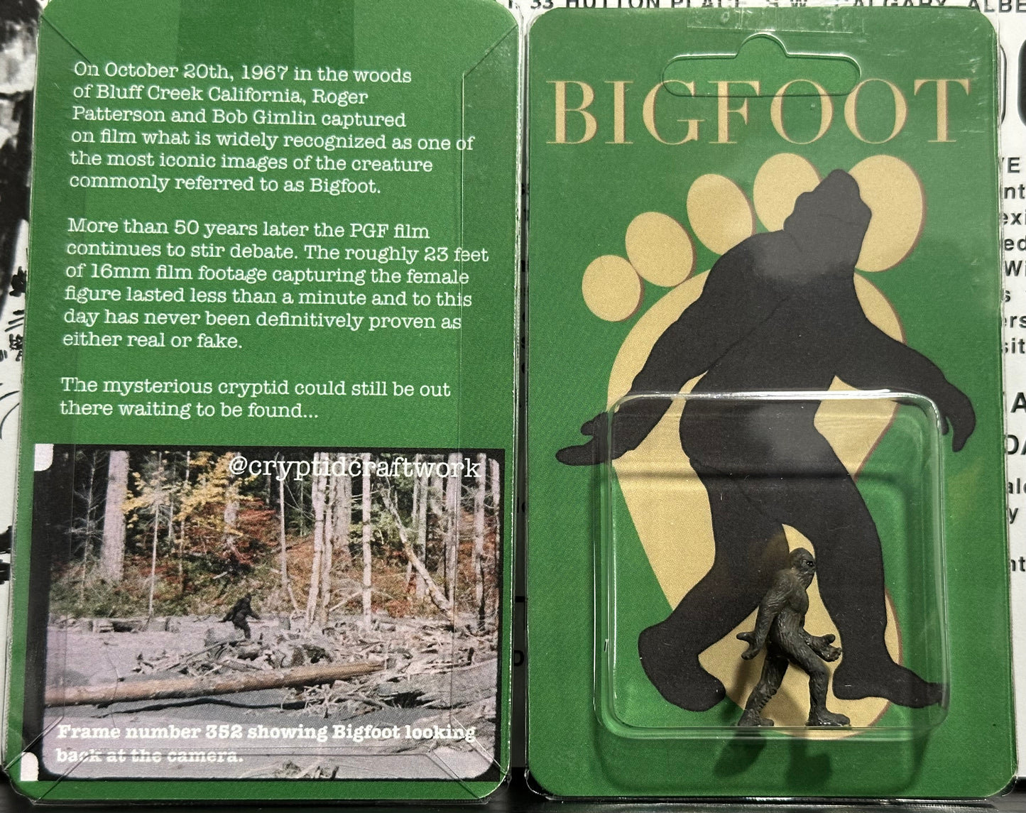 Bigfoot Miniature Custom Carded Green Retro Design Figure