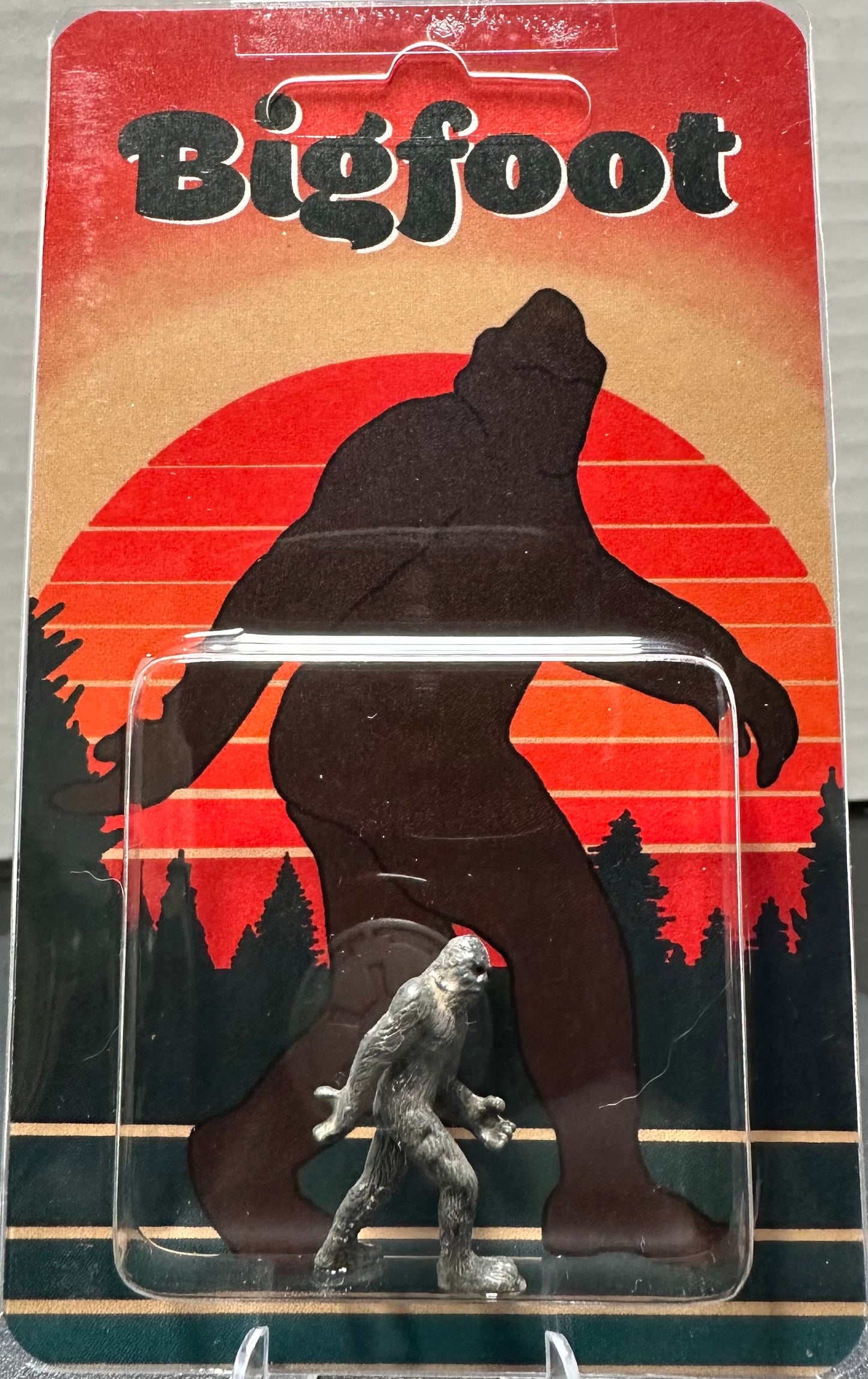 Bigfoot Miniature Custom Carded Retro Sunset Design Figure