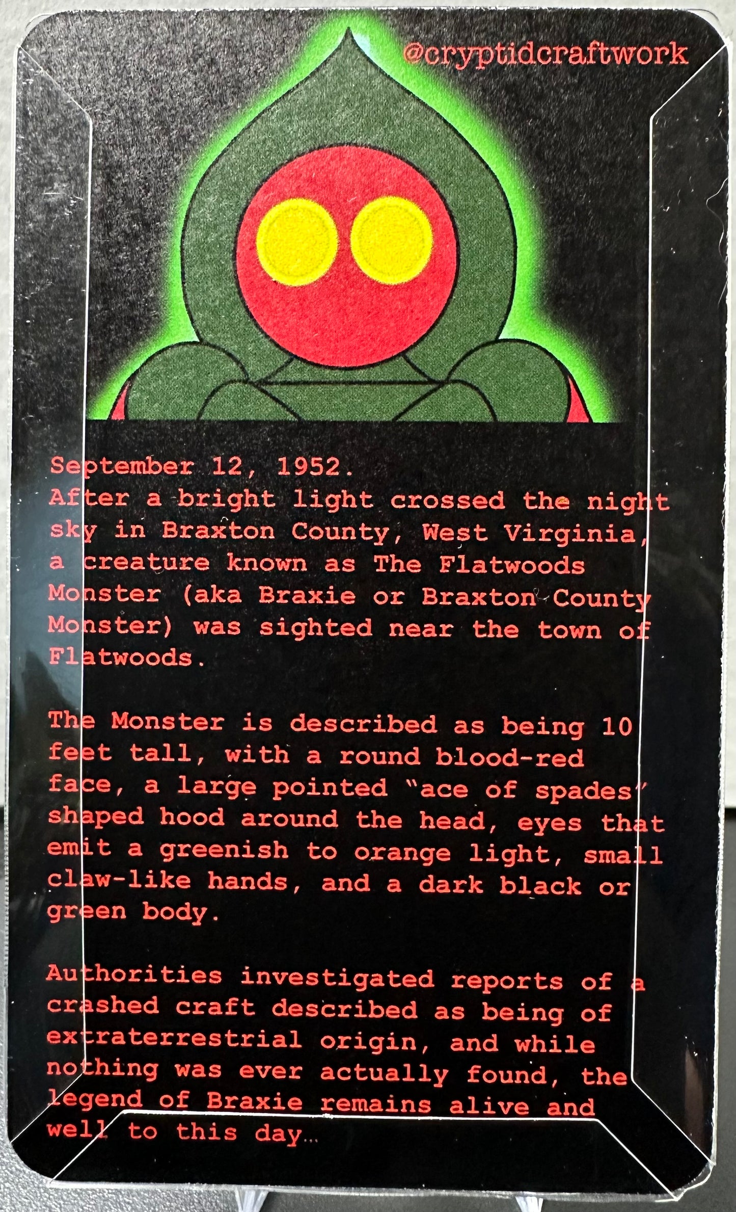 Flatwoods Monster Custom Carded Retro Design Miniature Figure Version 2
