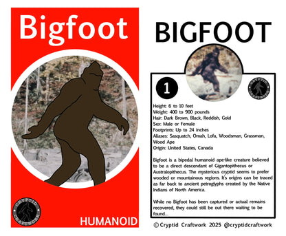 Bigfoot Miniature Red Custom Carded Retro Design Figure