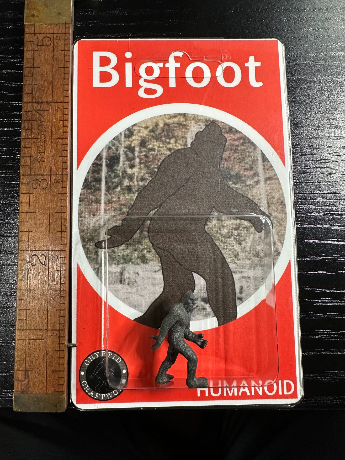 Bigfoot Miniature Red Custom Carded Retro Design Figure
