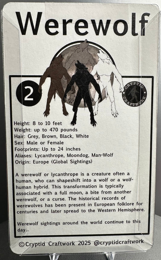 Brown Werewolf Miniature Custom Carded Retro Design Lycan Figure