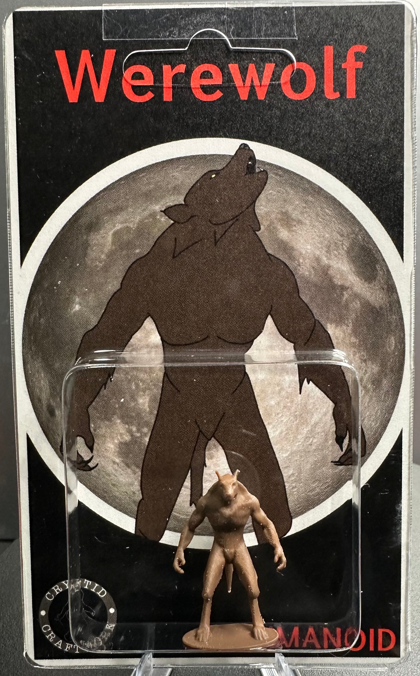 Brown Werewolf Miniature Custom Carded Retro Design Lycan Figure