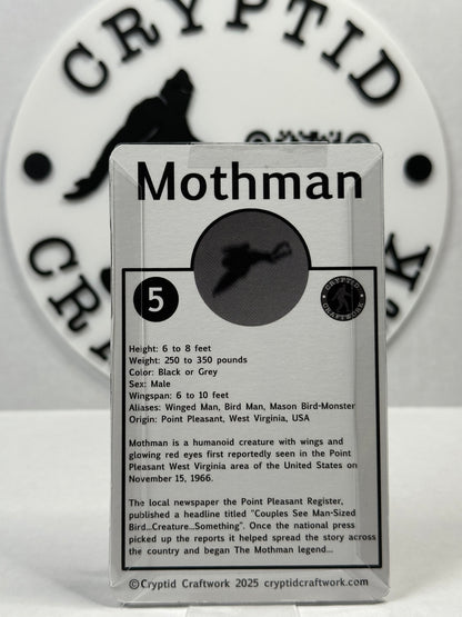 Mothman Custom Carded Retro Design Miniature Figure Grey