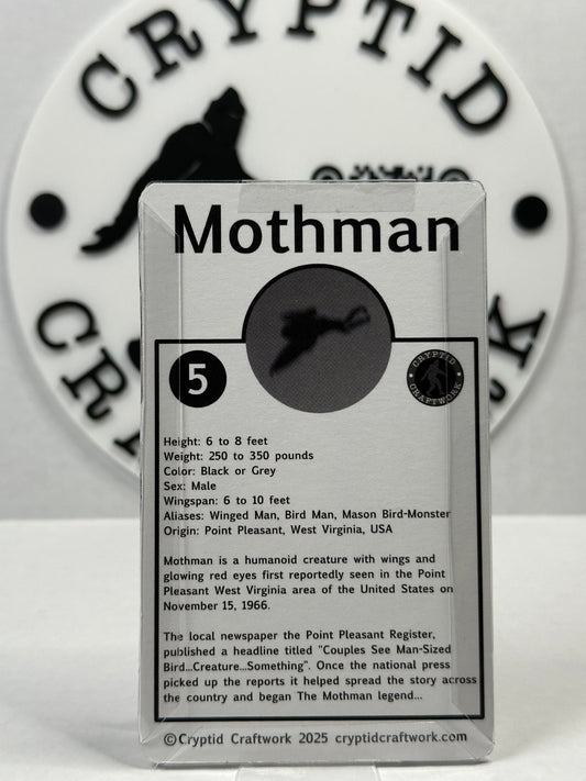 Mothman Custom Carded Retro Design Miniature Figure Grey