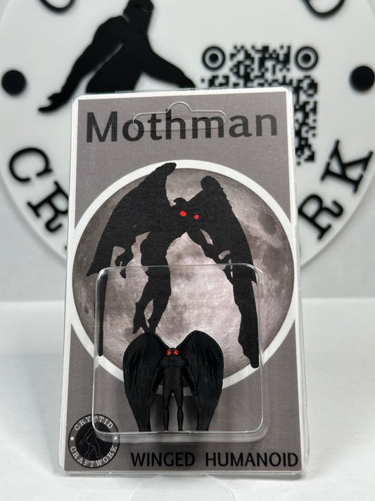 Mothman Custom Carded Retro Design Miniature Figure Grey