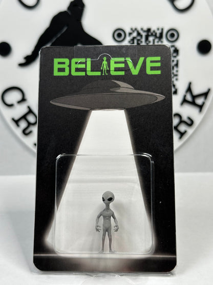 Grey Alien UFO Abduction Believe Custom Carded Miniature Figure