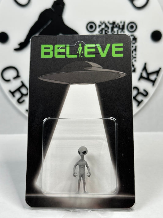 Grey Alien UFO Abduction Believe Custom Carded Miniature Figure