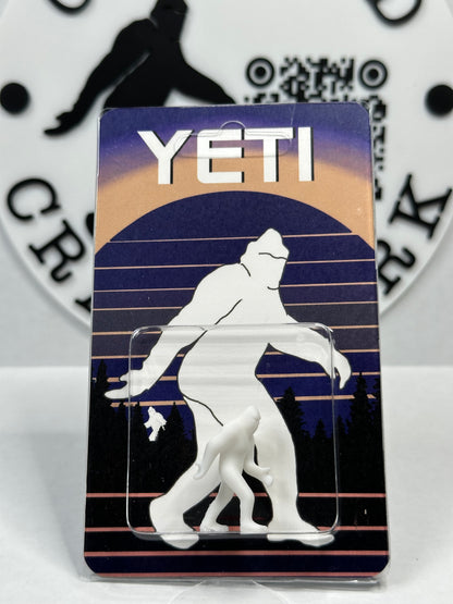 White Yeti Miniature Custom Carded Retro Design Figure