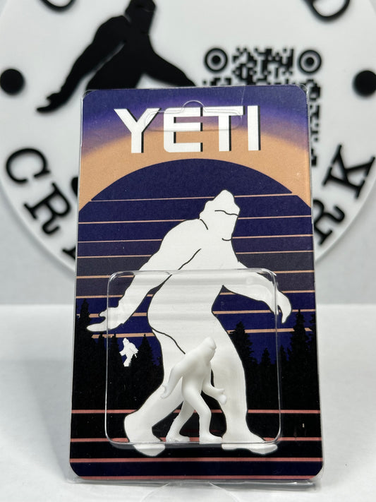White Yeti Miniature Custom Carded Retro Design Figure