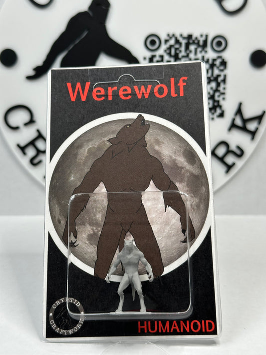 Grey Werewolf Miniature Custom Carded Retro Design Lycan Figure