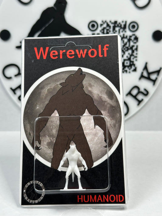 White Werewolf Miniature Custom Carded Retro Design Lycan Figure