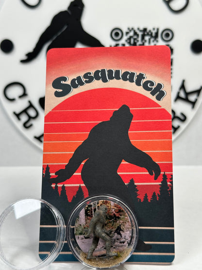 Sasquatch Miniature Custom Carded Retro Design Pocket Figure