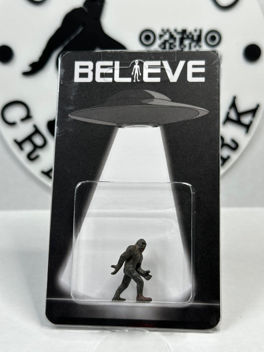 Bigfoot Believe UFO Abduction Miniature Custom Carded Retro Noir Design Figure