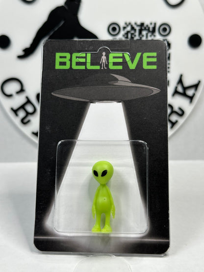 Green Alien UFO Abduction Believe Custom Carded Miniature Figure