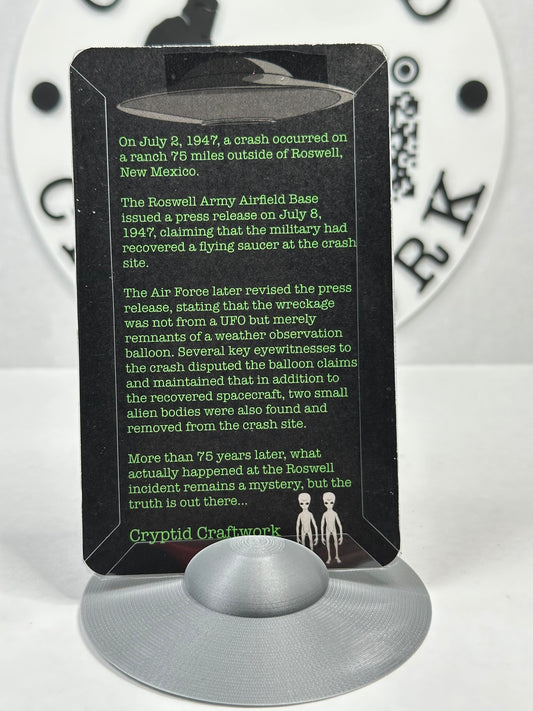 Grey Alien UFO Abduction Believe Custom Carded Miniature Figure with UFO Stand!