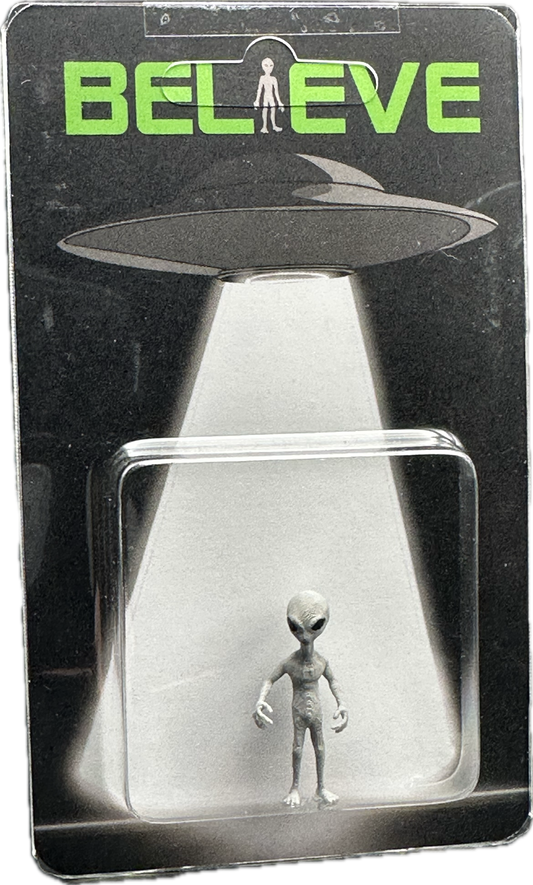 Grey Alien UFO Abduction Believe Custom Carded Miniature Figure