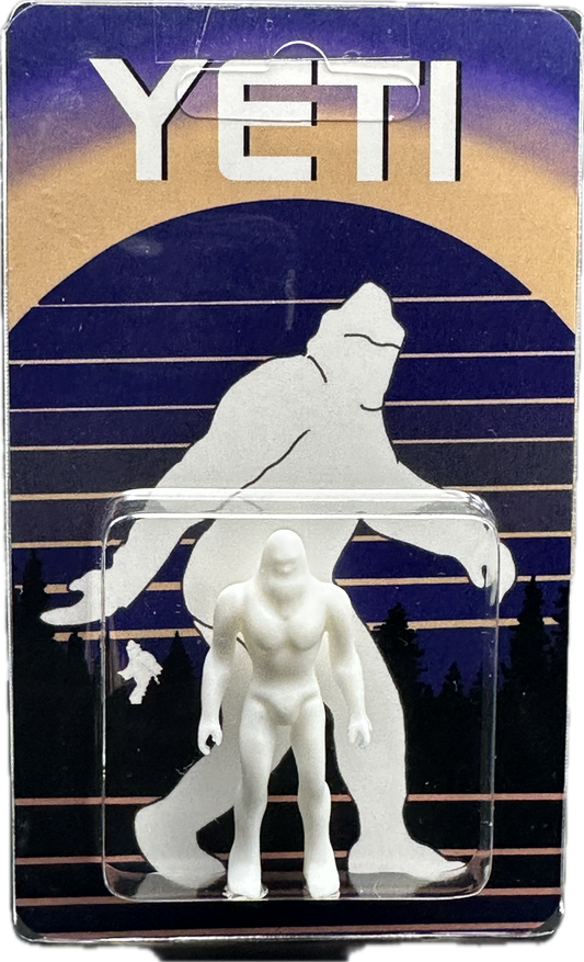 White Yeti Miniature Custom Carded Retro Action Figure Sunset Design