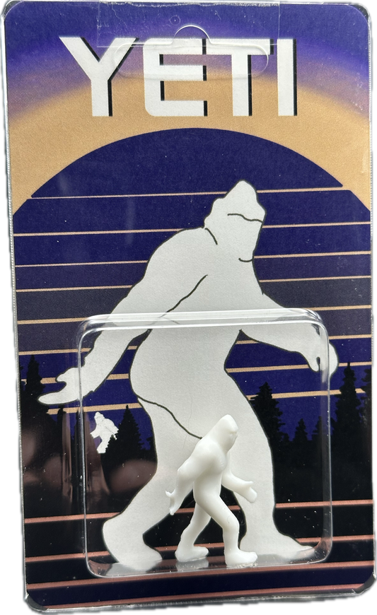 White Yeti Miniature Custom Carded Retro Design Figure